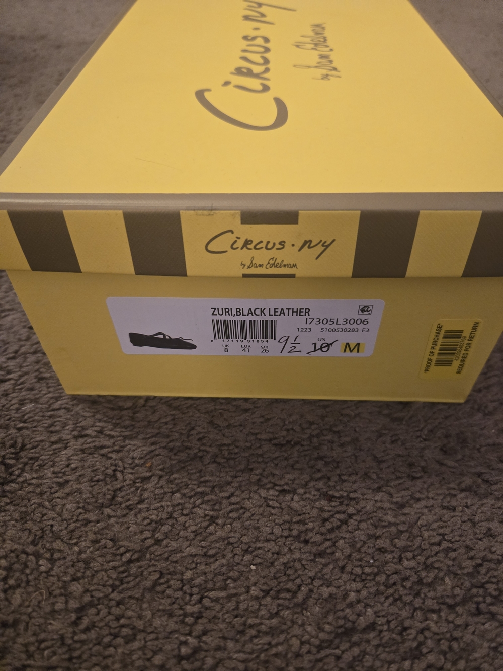 Circus by Sam Edelman Black Leather Ballet Flats with Crisscross Strap - Picture 5 of 5